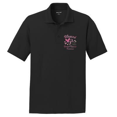 Blessed To Be Called Breast Cancer Survivor Pink Butterfly PosiCharge RacerMesh Polo