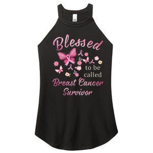 Blessed To Be Called Breast Cancer Survivor Pink Butterfly Women's Perfect Tri Rocker Tank