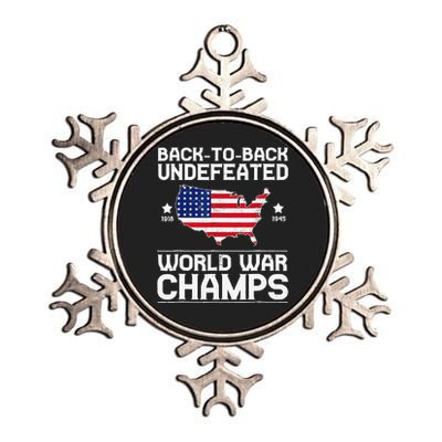 Back To Back Undefeated World War Champs 4th Of July Metallic Star Ornament