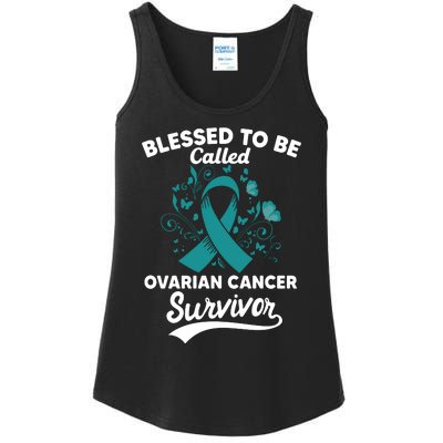 Blessed To Be Called Ovarian Cancer Survivor Awareness Long Sleeve Ladies Essential Tank