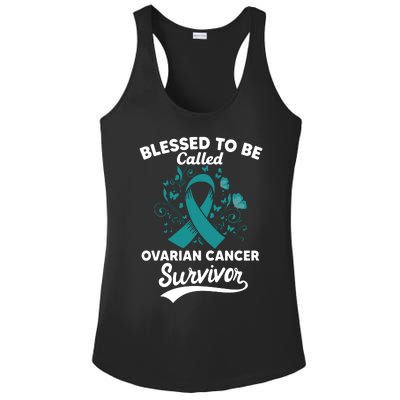 Blessed To Be Called Ovarian Cancer Survivor Awareness Long Sleeve Ladies PosiCharge Competitor Racerback Tank