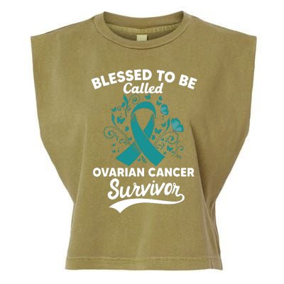 Blessed To Be Called Ovarian Cancer Survivor Awareness Long Sleeve Garment-Dyed Women's Muscle Tee