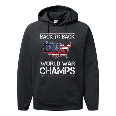 Back To Back Undefeated World War Champs 4th Of July Performance Fleece Hoodie