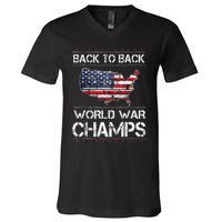 Back To Back Undefeated World War Champs 4th Of July V-Neck T-Shirt