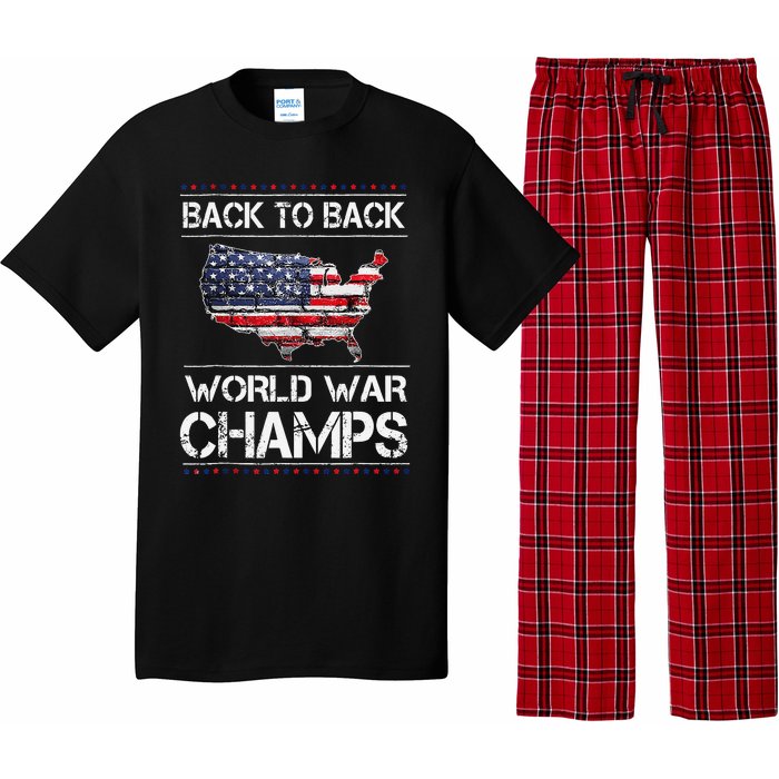 Back To Back Undefeated World War Champs 4th Of July Pajama Set