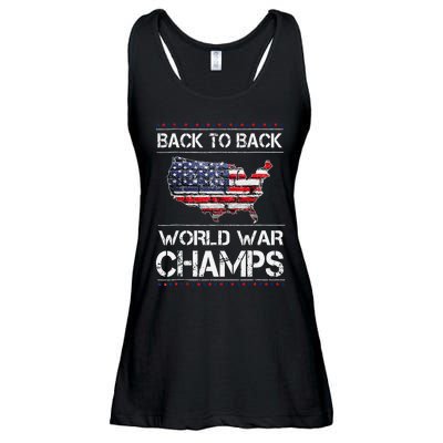 Back To Back Undefeated World War Champs 4th Of July Ladies Essential Flowy Tank