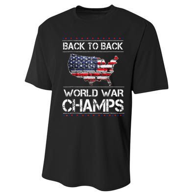 Back To Back Undefeated World War Champs 4th Of July Performance Sprint T-Shirt