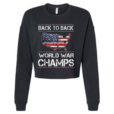 Back To Back Undefeated World War Champs 4th Of July Cropped Pullover Crew