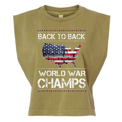 Back To Back Undefeated World War Champs 4th Of July Garment-Dyed Women's Muscle Tee