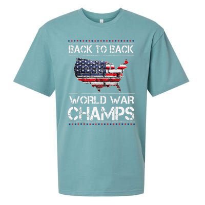 Back To Back Undefeated World War Champs 4th Of July Sueded Cloud Jersey T-Shirt