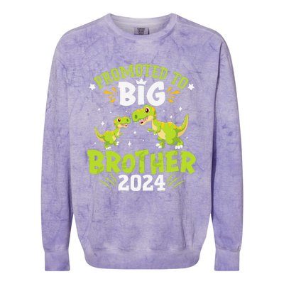 Boypromoted To Big Brother 2024 Dinosaur Trex Colorblast Crewneck Sweatshirt