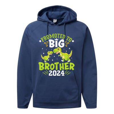 Boypromoted To Big Brother 2024 Dinosaur Trex Performance Fleece Hoodie