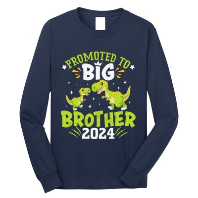 Boypromoted To Big Brother 2024 Dinosaur Trex Long Sleeve Shirt