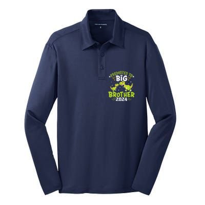 Boypromoted To Big Brother 2024 Dinosaur Trex Silk Touch Performance Long Sleeve Polo