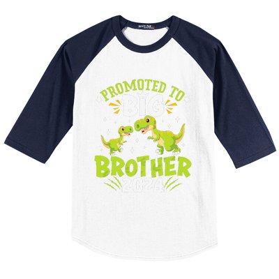 Boypromoted To Big Brother 2024 Dinosaur Trex Baseball Sleeve Shirt