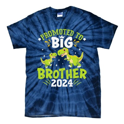 Boypromoted To Big Brother 2024 Dinosaur Trex Tie-Dye T-Shirt