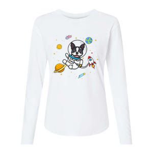 Boston Terrier Womens Cotton Relaxed Long Sleeve T-Shirt