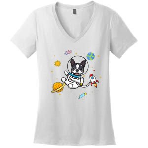 Boston Terrier Women's V-Neck T-Shirt