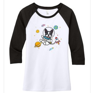 Boston Terrier Women's Tri-Blend 3/4-Sleeve Raglan Shirt