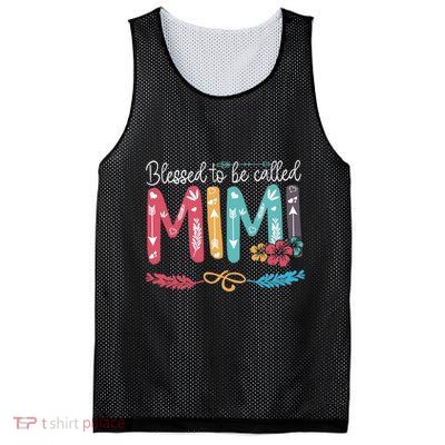 Blessed To Be Called Mimi Funny Grandma Mesh Reversible Basketball Jersey Tank