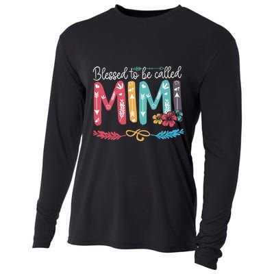 Blessed To Be Called Mimi Funny Grandma Cooling Performance Long Sleeve Crew