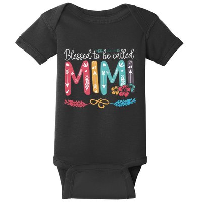 Blessed To Be Called Mimi Funny Grandma Baby Bodysuit