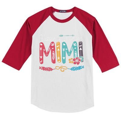 Blessed To Be Called Mimi Funny Grandma Kids Colorblock Raglan Jersey