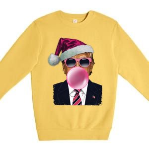 Bubblegum Trump Blowing Christmas Trump Premium Crewneck Sweatshirt