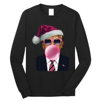 Bubblegum Trump Blowing Christmas Trump Long Sleeve Shirt