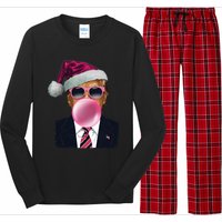 Bubblegum Trump Blowing Christmas Trump Long Sleeve Pajama Set