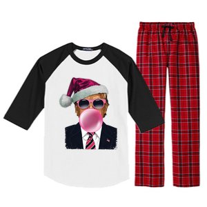 Bubblegum Trump Blowing Christmas Trump Raglan Sleeve Pajama Set