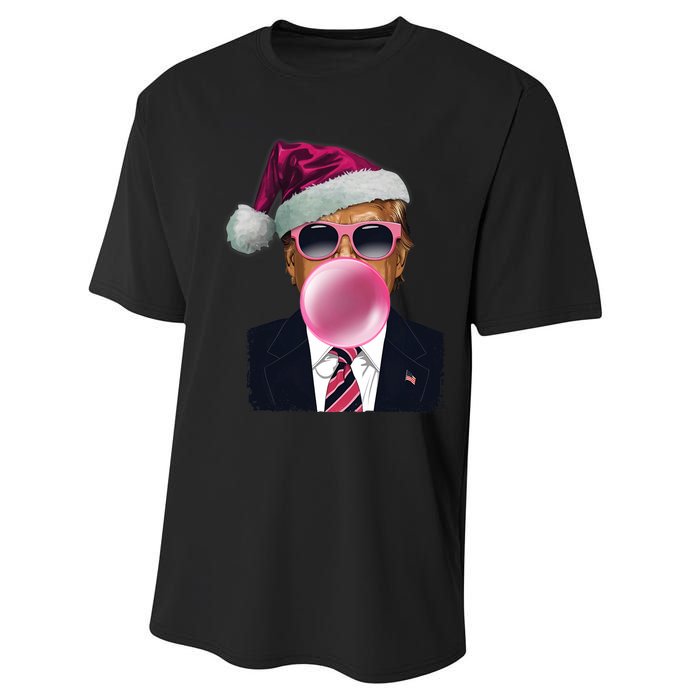 Bubblegum Trump Blowing Christmas Trump Performance Sprint T-Shirt