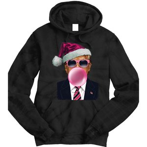 Bubblegum Trump Blowing Christmas Trump Tie Dye Hoodie