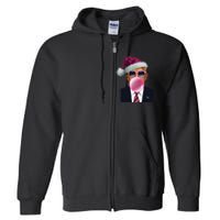 Bubblegum Trump Blowing Christmas Trump Full Zip Hoodie