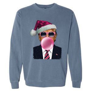 Bubblegum Trump Blowing Christmas Trump Garment-Dyed Sweatshirt