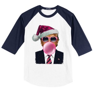 Bubblegum Trump Blowing Christmas Trump Baseball Sleeve Shirt