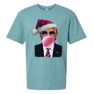 Bubblegum Trump Blowing Christmas Trump Sueded Cloud Jersey T-Shirt