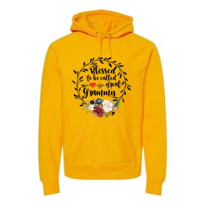 Blessed To Be Called Great Grammy Gift Heart Floral Happiness Gift Premium Hoodie