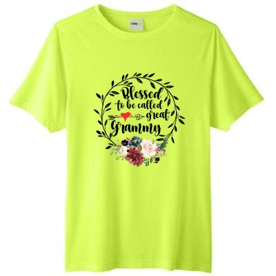 Blessed To Be Called Great Grammy Gift Heart Floral Happiness Gift Tall Fusion ChromaSoft Performance T-Shirt