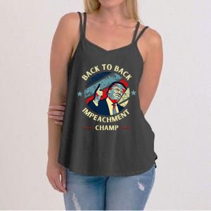 Back To Back Impeachment Champ Trump Impeachment Women's Strappy Tank