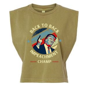 Back To Back Impeachment Champ Trump Impeachment Garment-Dyed Women's Muscle Tee