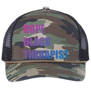 Black Therapist Black History Dope Therapists Matter Gift Retro Rope Trucker Hat Cap