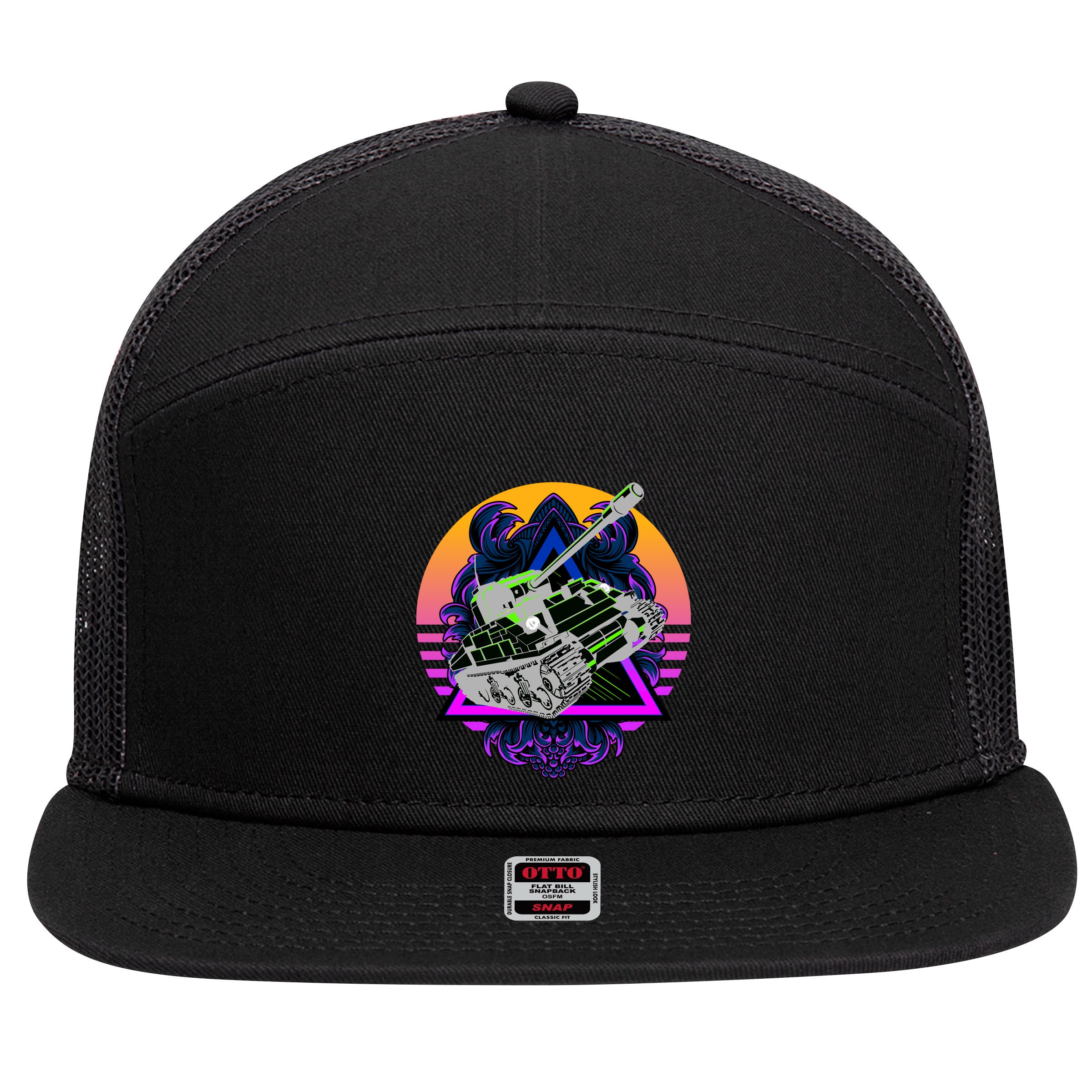 Battle Tank 7 Panel Mesh Trucker Snapback Hat