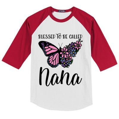 Blessed To Be Called Nana Butterfly Mothers Day Kids Colorblock Raglan Jersey