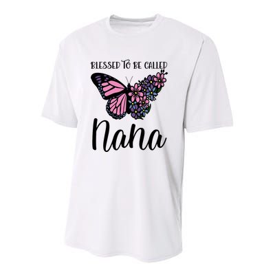 Blessed To Be Called Nana Butterfly Mothers Day Youth Performance Sprint T-Shirt