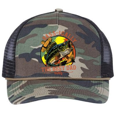 Basically The Best Dad Ever Bass Fishing Fisher Retro Rope Trucker Hat Cap