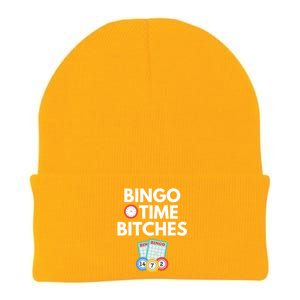 Bingo Time Bitches Funny Bingo Player Game Lover Gift Humor Cute Gift Knit Cap Winter Beanie