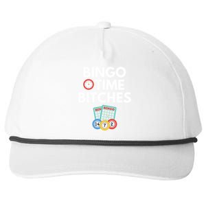 Bingo Time Bitches Funny Bingo Player Game Lover Gift Humor Cute Gift Snapback Five-Panel Rope Hat