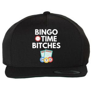 Bingo Time Bitches Funny Bingo Player Game Lover Gift Humor Cute Gift Wool Snapback Cap