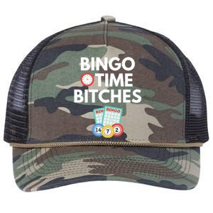 Bingo Time Bitches Funny Bingo Player Game Lover Gift Humor Cute Gift Retro Rope Trucker Hat Cap